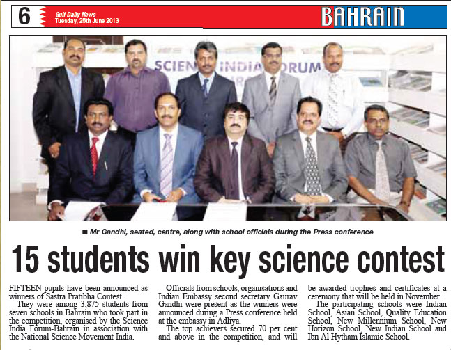 15 Students win key science contest – Gulf Daily